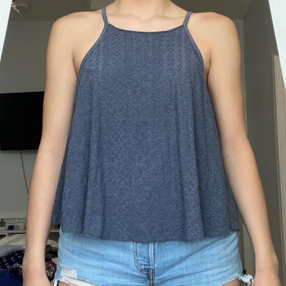 Large Navy Blue SO Tank Top with Rope Backing